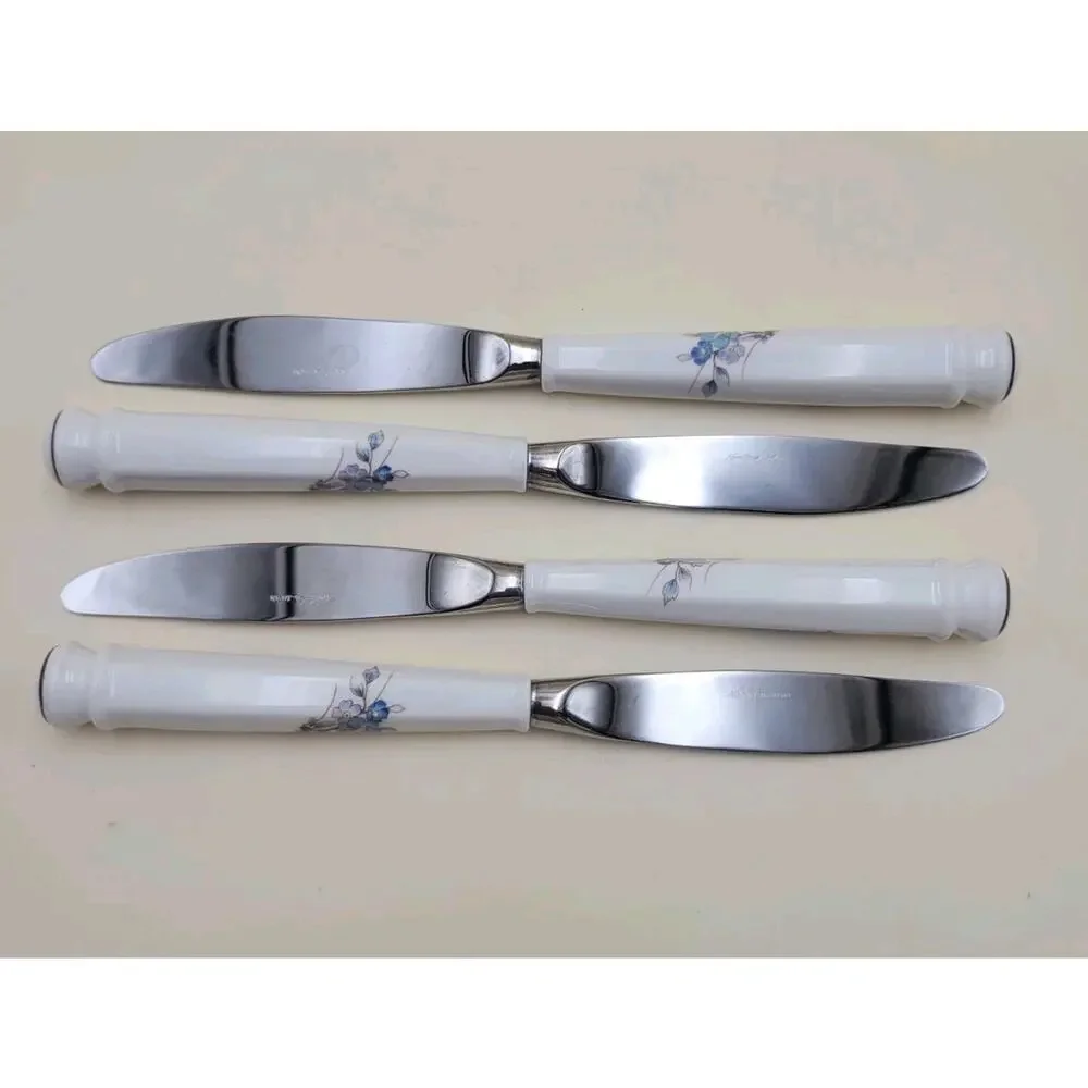 Set 20 Noritake BLEUFLEUR Stainless Japan Service For 4 Discontinued Vtg